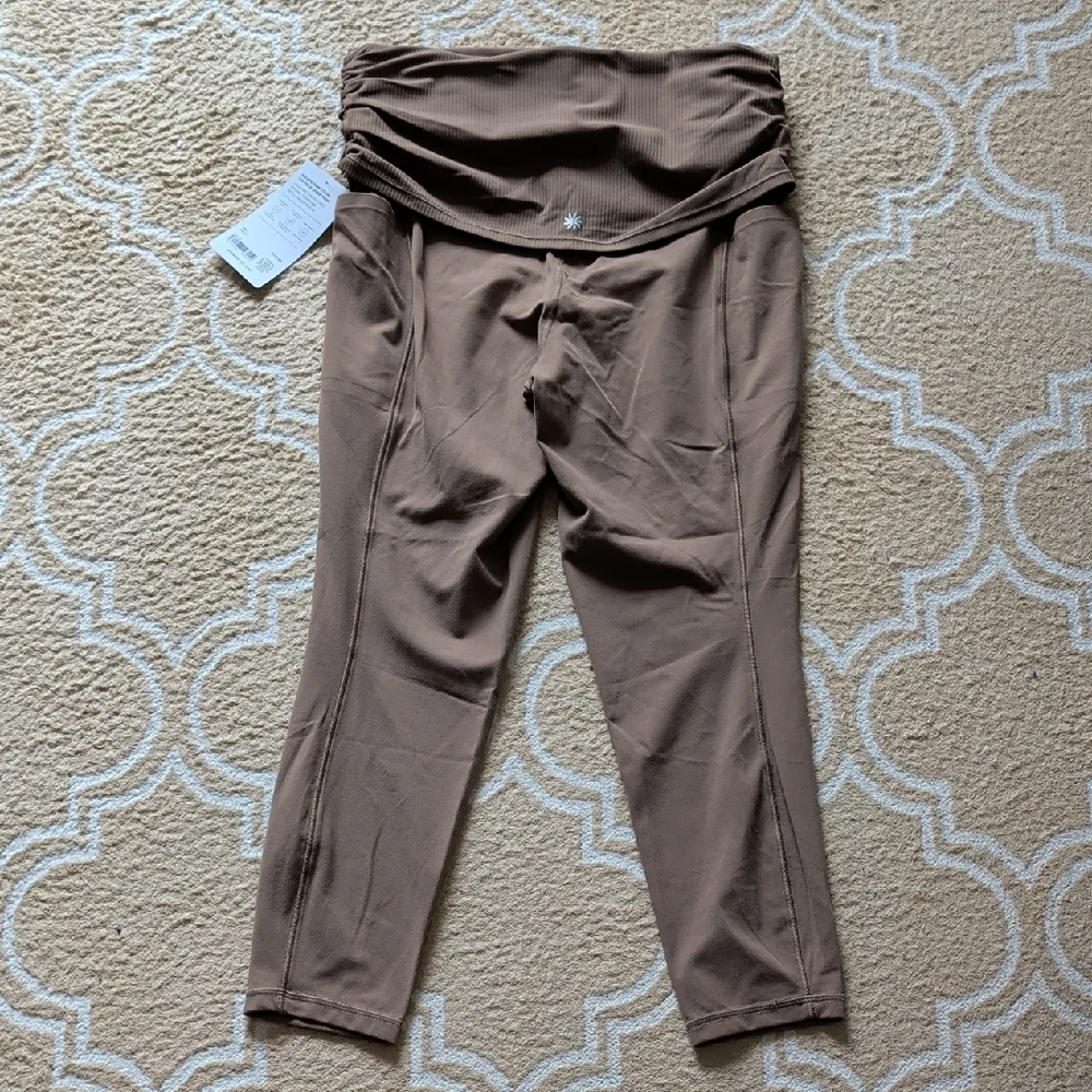 Athleta Salutation Stash 7/8 Fold Over Tight Clay NWT - Picture 4 of 9